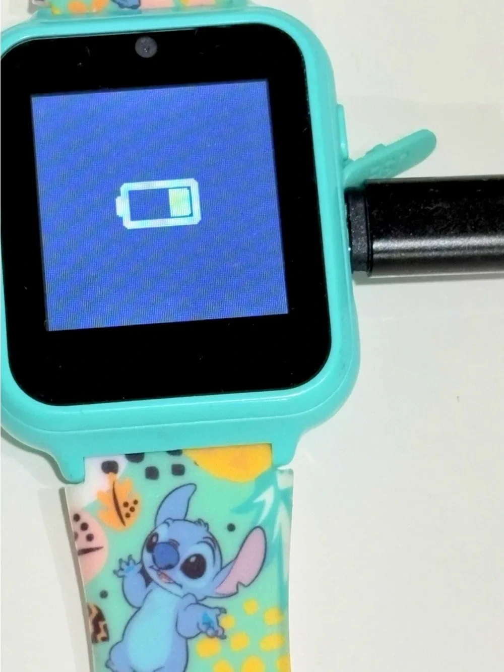 Disney Stitch Kids Smartwatch Touchscreen, 40mm Blue, Silicone Band Needs USB